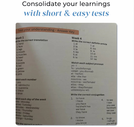Spanish in 60 days Learning Workbook